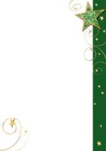 PC-Weihnachtsbrief &raquo;Gr&uuml;ner Stern in Gold&laquo;, 210x297mm