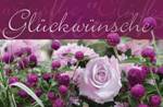 Gl&uuml;ckwunschkarte &raquo;Gl&uuml;ckw&uuml;nsche in lila&laquo;, 168x110 mm