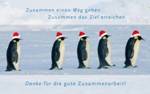 Weihnachts-Teamkarte &raquo;Pinguinmarsch&laquo;, 190x120 mm