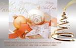 Weihnachtskarte &raquo;Glasteller mit Kugeln&laquo;, 190x120mm