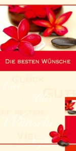PC-Karte Exclusiv - Blumen und Steine - Die besten W&uuml;nsche - Format 10,5 x 21 cm