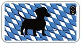 iPhoneh&uuml;lle mit 3D-Raute und Dackel als Schattenriss