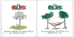 Geschenkbuch &raquo;Viel Gl&uuml;ck&laquo;, 165x165 mm, Beispiel Doppel-Innenseite