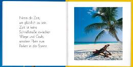 Geschenkbuch &raquo;Sonnige Gedanken&laquo;, 165x165 mm, Beispiel Doppel-Innenseite