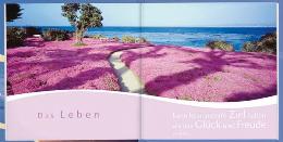 Geschenkbuch &raquo;Zum Geburtstag paradisische Aussichten&laquo;, 165x165 mm, Beispiel Doppel-Innenseite