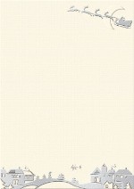 Weihnachts-PC-Brief &raquo;Dorf und Rentierschlitten&laquo;, 210x297mm