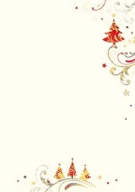 PC-Weihnachtsbrief &raquo;B&auml;ume mit Ornamenten&laquo;, 210x297mm