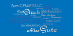 Geburtstagskarte &raquo;blau &ndash; Zum Geburtstag&laquo; 210x105 mm