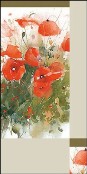 Gl&uuml;ckwunschkarte &raquo;Mohnaquarell&laquo;, 105x210 mm