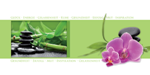 Gl&uuml;ckwunschkarte &raquo;Bambus, Steine, Orchidee&laquo;, 210x105 mm