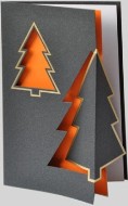 Weihnachtskarte &raquo;Baum auf orange&laquo;, 115x170 mm