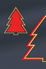 Spenden-Weihnachtskarte &raquo;dunkelgrau, Baum rot&laquo;, 115x170mm