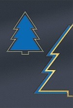 Spenden-Weihnachtskarte &raquo;dunkelgrau, Baum blau&laquo;, 115x170mm