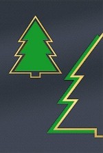 Spenden-Weihnachtskarte &raquo;dunkelgrau, Baum gr&uuml;n&laquo;, 115x170mm
