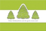 Weihnachtskarte &raquo;gr&uuml;ne B&auml;ume in Laserstanzung&laquo;, 170x115 mm