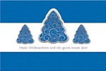 Weihnachtskarte &raquo;blaue B&auml;ume in Laserstanzung&laquo;, 170x115 mm