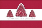 Weihnachtskarte &raquo;rote B&auml;ume in Laserstanzung&laquo;, 170x115 mm