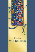 Weihnachtskarte &raquo;blau mit Magnetlesezeichen&laquo;, 115x170mm