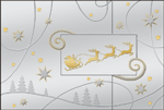 Weihnachtskarte &raquo;Rentierschlitten&laquo;, 170x115mm