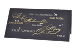Weihnachtskarte &raquo;Frohe Weihnachten international - grau&laquo;, 170x115mm