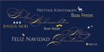 Weihnachtskarte &raquo;Frohe Weihnachten international - blau&laquo;, 170x115mm