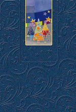 Spenden-Weihnachtskarte &raquo;blau mit Magnetlesezeichen&laquo;, 170x115mm