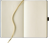 Notizbuch Ivory, 130x210mm, Leseband, Elastikband,Utensilientasche, Kuli-Schlaufe