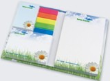 KombiSet in Bookcover mit 3 Haftnotizbl&ouml;cken und 5 Film-Markern