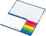 KombiSet in Bookcover, Haftnotizblock + 5FilmMarker nebeneinander, offen