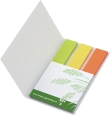 KombiSet 72x72 mm mit 1 Haftnotizblock + 3 Markern aus durchgef&auml;rbtem Papier
