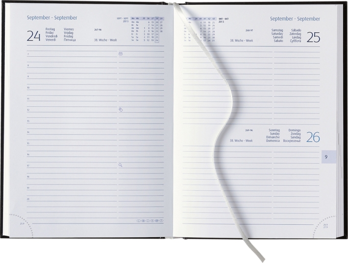 Tagesbuchkalender &raquo;Synergy-719&laquo;, 145x205 mm, blau/blau