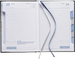 Tages-Buchkalender &raquo;Club-735&laquo;, 1sprachig deutsch, 2farbig grau/blau, 2 Lesezeichenb&auml;nder
