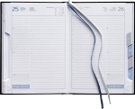 Tages-Buchkalender &raquo;Club-842&laquo;, 8sprachig, 2farbig grau/blau, Registerstanzung, 2 Lesezeichen