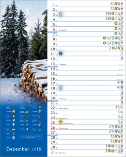 Bildkalender &raquo;Mondkalender&laquo;, 245x345 mm, Dezember