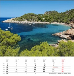 Bildkalender &raquo;Traumreise&laquo;, 325x390 mm, August