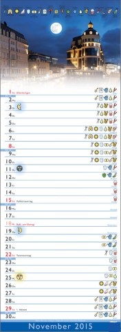 Streifenkalender &raquo;Mondkalender&laquo;, 155x485 mm, November