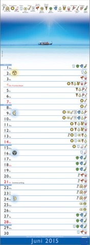 Streifenkalender &raquo;Mondkalender&laquo;, 155x485 mm, Juni