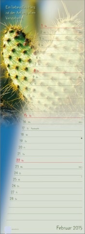 Streifenkalender &raquo;Stille Momente&laquo;, 155x485 mm, Februar