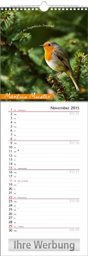 personalisierter Streifenkalender &raquo;Stille Momente&laquo;, 145x445 mm, November