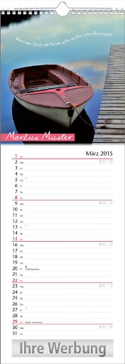 Streifenkalender &raquo;Stille Momente&laquo;, personalisiert, 155x440 mm, M&auml;rz
