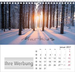 Tischaufstellkalender &raquo;Your Name&laquo;, Januar