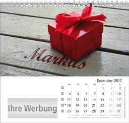 Tischaufstellkalender &raquo;Your Name&laquo;, Dezember
