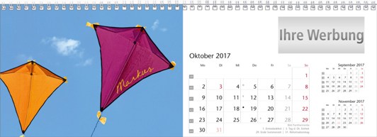 Tischquerkalender &raquo;Your Name&laquo;, Oktober