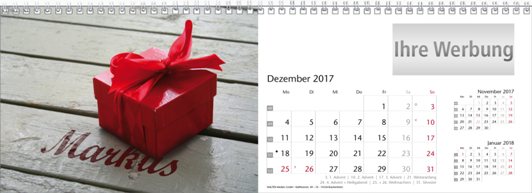 Tischquerkalender &raquo;Your Name&laquo;, Dezember