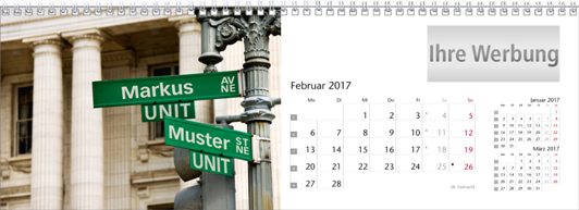 Tischquerkalender &raquo;Your Name&laquo;, Februar