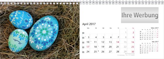 Tischquerkalender &raquo;Your Name&laquo;, April