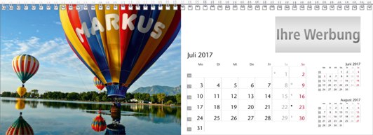 Tischquerkalender &raquo;Your Name&laquo;, Juli