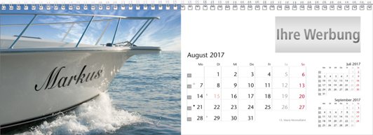 Tischquerkalender &raquo;Your Name&laquo;, August