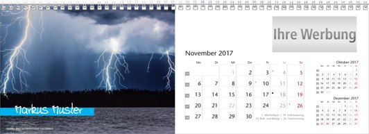 Tischquerkalender &raquo;Elemente&laquo;, personalisiert, November