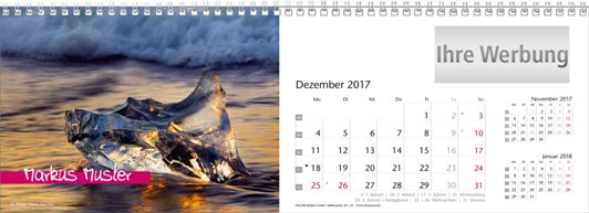 Tischquerkalender &raquo;Elemente&laquo;, personalisiert, Dezember